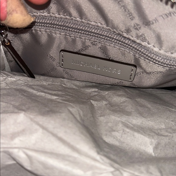 Michael Kors Metallic Silver Satchel/Crossbody Bag 10.5”x 7.5” NWT - Picture 5 of 7